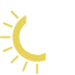 Half snowflake half sun icon