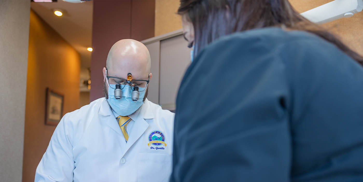 San Marcos dentist Doctor Andrew Gentile treating a dental patient