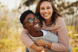 Young couple smiling